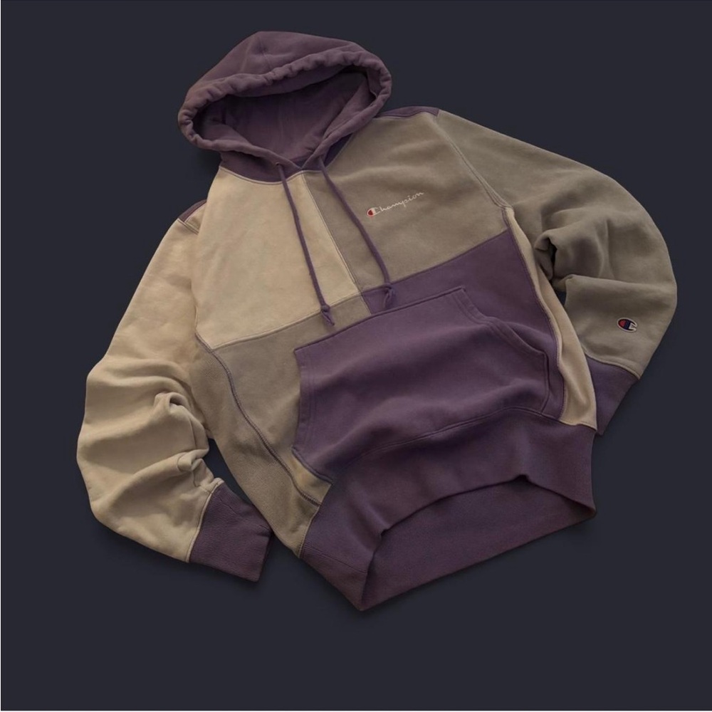 Champion Men's Hoodie - Purple and Tan